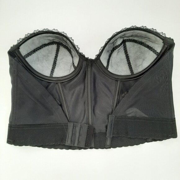 Vtg 90s Intimate Wishes Strapless Bustier Padded Low Back Demi Corset Boning 34C - Picture 6 of 6